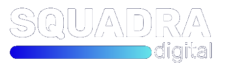 Logo squadra digital com letras brancas